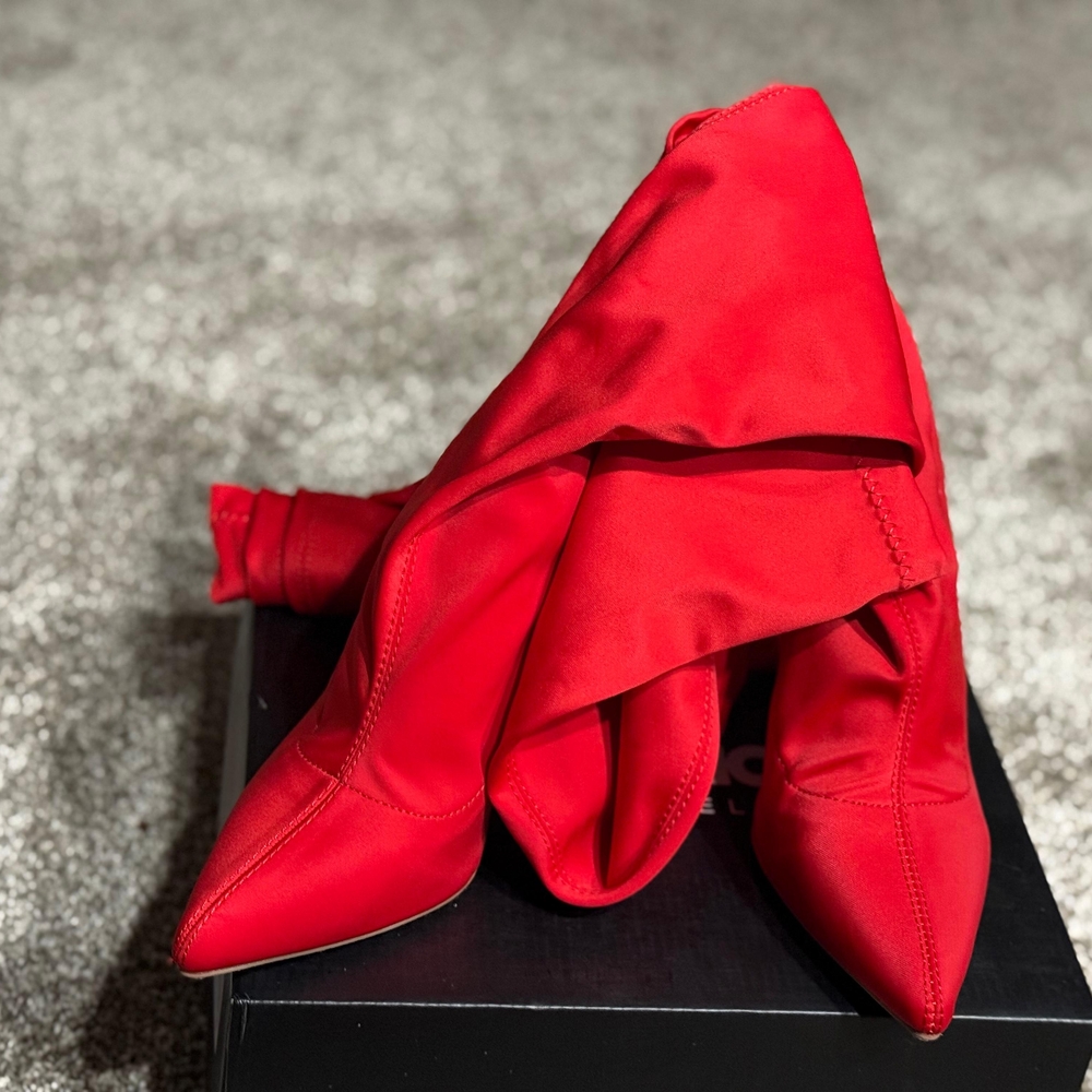 Fashion Nova Vibrant Red Heeled Boots